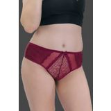 Hepsine Rakip Kadın Büyük Beden Tanga Dantel Detaylı Transparan String Külot Vişne XXL