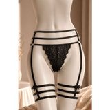 Hepsine Rakip Kadın Jartiyer Görünümlü İpli Tanga String Paçalı Estetik