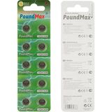 Hepta Collection 10 Adet LR44 AG13 A76, G13, L1154, SR44, G13A 1,5 V Poundmax Alkalin Düğme Pil Paketi Cıva Içermeyen