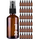 Hepta Collection 30 ml Amber Sprey Kapaklı Siyah Fısfıs Kolonya Dezenfektan Parfüm Cam Şişe (36)
