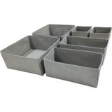 Hepta Collection 6'lı Gri Çekmece Içi Düzenleyici Organizer Set - Çok Amaçlı Dolap Içi Kutu Seti