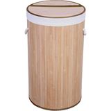 Hepta Collection Deconox El Yapımı Hasır Katlanır Çamaşır Sepeti Yuvarlak 60 Litre (35CM*35CM*61CM), Doğal Malzemeden - Standart
