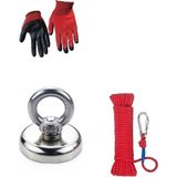 Hepta Collection Dünya Magnet Magnet Fishing Seti, Neodyum Pot Mıknatıs 25MM Çapında Halat Eldiven, Mıknatıs Balıkçıl