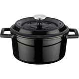 Hepta Collection Lava Döküm Yuvarlak Tencere, Trendy, 16CM, Siyah