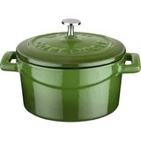 Hepta Collection Lava Metal Döküm Mini Tencere, Trendy, 10 Cm, 0.35 L Hacim, Yeşil - Çok Renkli