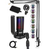 Hepta Collection Midex V6 Rgb Set USB Oyuncu ve Yayıncı Mikrofonu Condenser Stüdyo ( Gaming Tiktok Twitch Canlı Yayın - Standart