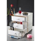 Hepta Collection Mithra Life 3 Katlı Beyaz Makyaj Takı Organizeri MIT1064