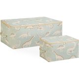 Hepta Collection Ocean Home Textile 2'li Çocuk Odası Dinozor Hurç Set 1 Adet 30 x 22 x 18/1 Adet 52 x 28 x 21 cm - Standart
