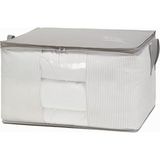 Hepta Collection Ocean Home Textile Büyük Boy Pvc Pencereli Gri Çizgili Stuff & Things Hurç 60 x 43 x 35 cm - Standart