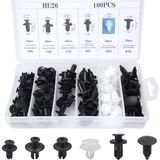 Hepta Collection Oto Fastener Klips Seti 100 Adet 6 Boyut Tampon Kapı Döşeme Pervaz Tutucu Plastik Klips Çeşitleri Ar