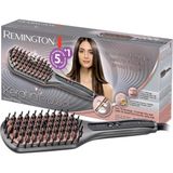 Hepta Collection Remington Saç Düzleştirici Keratin Protect 2'si 1 Arada Düzleştirici ve Saç Fırçası, Badem Yağı ile - Standart