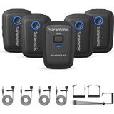 Hepta Collection Saramonic BLINK500 T4 4 Kişilik Kablosuz Yaka Mikrofonu 4 Verici 1 Alıcı, -Bit Ses, Dslr, Video Kame