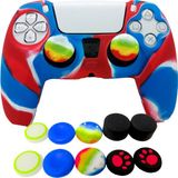 Hepta Collection Skin For Ps5 Controller Grips, Silicone Case Cover For 5 Anti-Slip Protector With 10PCS