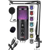 Hepta Collection V5 Rgb Set USB Oyuncu ve Yayıncı Mikrofonu Condenser Stüdyo ( Gaming Tiktok Twitch Canlı Yayın Disco