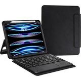 Heptek İletişim Apple iPad Pro 11 2024 Border Keyboard Bluetooh Bağlantılı Standlı Klavyeli Tablet Kılıfı - Siyah