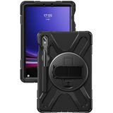 Heptek İletişim Samsung Galaxy Tab S9 Fe Kılıf Askılı Standlı Tank Koruyucu Dönen Kapak (Defender) - Siyah