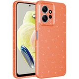 Heptek İletişim Xiaomi Redmi Note 12 4g Kılıf Kamera Korumalı Simli Lüks Koton Kapak-Turuncu