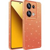 Heptek İletişim Xiaomi Redmi Note 13 Pro 4g Kılıf Kamera Korumalı Simli Lüks Koton Kapak-Turuncu