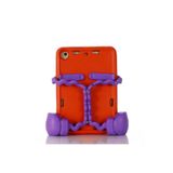 HEPTEKİLETİŞİM Apple iPad Mini 2-3 ile Uyumlu Tablet Silikon Kılıf, Çocuklara Özel, Standlı ve Kollu, Korumalı Kapak, EVA, Kırmızı