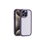 HEPTEKİLETİŞİM Apple iPhone 15 Pro ile Uyumlu Kılıf, Kamera Korumalı, Renkli Kenar ve Çerçeve Tasarımlı, Derin Mor