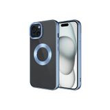 HEPTEKİLETİŞİM Apple iPhone 15 Uyumlu Kılıf, Kamera Lens Korumalı, Logo Gösteren, Parlak Kenarlı Kapak, Sierra Mavi