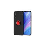 HEPTEKİLETİŞİM Huawei P Smart S (Y8P) ile Uyumlu Kılıf, Kamera Çıkıntılı, Renkli Yüzüklü, Standlı, Mıknatıslı, Siyah-Kırmızı