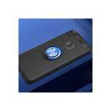 HEPTEKİLETİŞİM Huawei P10 Lite ile Uyumlu Kılıf, Yüzüklü Standlı, Mıknatıslı, Kamera Çıkıntılı, Siyah-Mavi