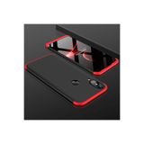 HEPTEKİLETİŞİM Huawei Y7 Prime 2019 ile Uyumlu Kılıf, 360 Tam Koruma, Ön ve Arka Sert Mika Kapak, Siyah-Kırmızı