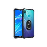 HEPTEKİLETİŞİM Huawei Y7 Prime 2019 ile Uyumlu Kılıf, Arkası Şeffaf, Kenarları Renkli, Yüzüklü Tank Kapak, Siyah