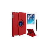 HEPTEKİLETİŞİM iPad Mini 1 2 3 ile Uyumlu Dönebilen Standlı Kılıf, A1432 A1454 A1455 A1489 A1490 A1491 A1599 A1600, Sentetik Deri, Kırmızı