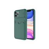 HEPTEKİLETİŞİM iPhone 11 Pro Kılıf, Cüzdan, Slayt Sürgülü, Kamera Korumalı, Kartlıklı Bölmeli Kapak, Koyu Yeşil