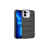 HEPTEKİLETİŞİM iPhone 12 ile Uyumlu Kamera Korumalı Airbagli Puf Pofuduk Yumuşak Kılıf, Siyah