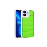 HEPTEKİLETİŞİM iPhone 12 ile Uyumlu Kamera Korumalı Airbagli Puf Pofuduk Yumuşak Kılıf, Yeşil