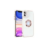 HEPTEKİLETİŞİM iPhone 12 ile Uyumlu Kılıf, Kamera Korumalı, Parlak Kenarlı, Altın İşlemeli Logo Gösteren Kapak, Beyaz