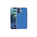 HEPTEKİLETİŞİM iPhone 12 ile Uyumlu Kılıf, Parlak Altın Işlemeli, Kamera Korumalı, Pastel Renkli Kapak, Saks Mavi