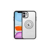 HEPTEKİLETİŞİM iPhone 12 ile Uyumlu Kılıf, Parlak Lazer İşlemeli, Taşlı Logo, Kamera Korumalı Kapak, Siyah