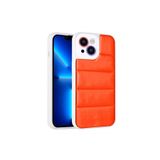 HEPTEKİLETİŞİM iPhone 13 ile Uyumlu Kamera Korumalı Airbagli Puf Pofuduk Yumuşak Kılıf, Turuncu