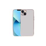 HEPTEKİLETİŞİM iPhone 13 ile Uyumlu Kılıf, Parlak Altın Işlemeli, Kamera Korumalı, Pastel Gümüş Renkli Kapak
