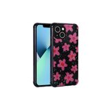 HEPTEKİLETİŞİM iPhone 13 ile Uyumlu Kılıf, Simli Desenli, Köşe Kamera Korumalı, Darbe Emici Silikon Kapak, Çiçek Deseni