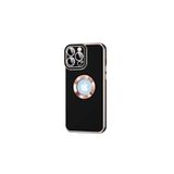 HEPTEKİLETİŞİM iPhone 13 Pro ile Uyumlu Kılıf, Kamera Korumalı, Parlak Kenarlı, Altın İşlemeli Logo Gösteren Kapak, Siyah