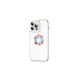 HEPTEKİLETİŞİM iPhone 14 Pro ile Uyumlu Kılıf, Kamera Korumalı, Parlak Kenarlı, Altın İşlemeli Logo Gösteren Kapak, Beyaz