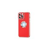 HEPTEKİLETİŞİM iPhone 14 Pro Max Kılıf, Kamera Korumalı, Parlak Altın Işlemeli, Logo Gösteren Kapak, Kırmızı