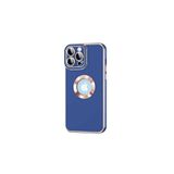 HEPTEKİLETİŞİM iPhone 14 Pro Max Kılıf, Kamera Korumalı, Parlak Altın Işlemeli, Logo Gösteren Kapak, Lacivert