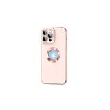 HEPTEKİLETİŞİM iPhone 14 Pro Max Kılıf, Kamera Korumalı, Parlak Altın Işlemeli, Logo Gösteren Kapak, Rose Gold