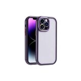 HEPTEKİLETİŞİM iPhone 14 Pro Max Kılıf, Kamera Korumalı, Renkli Kenar ve Çerçeve Tasarımlı, Derin Mor