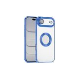 HEPTEKİLETİŞİM iPhone 17 Air Kılıf, Kamera Lens Korumalı, Logo Gösteren, Şeffaf Parlak Kenarlı, Mavi