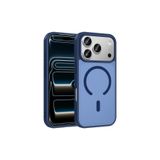 HEPTEKİLETİŞİM iPhone 17 Pro ile Uyumlu M-Safe Manyetik Şarj Uyumlu, Mat Yarı Şeffaf, Darbe Emici Kılıf, Mavi