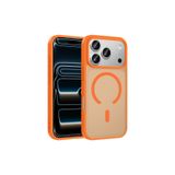 HEPTEKİLETİŞİM iPhone 17 Pro Max ile Uyumlu M-Safe Manyetik Şarj Uyumlu Mat Yarı Şeffaf Darbe Emici Kılıf, Turuncu
