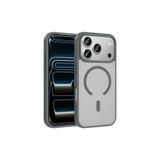 HEPTEKİLETİŞİM iPhone 17 Pro Max Kılıf, M-Safe Manyetik Şarj Uyumlu, Mat Yarı Şeffaf, Darbe Emici, Gri
