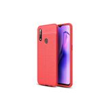 HEPTEKİLETİŞİM Oppo A31 ile Uyumlu Kılıf, Deri Görünümlü, Silikon Kapak, Kırmızı